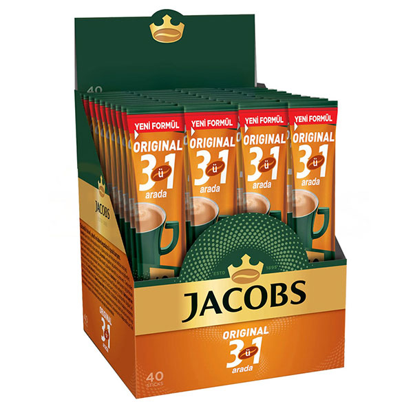 قهوه فوری جاکوبس 3 در 1 بسته 40 عددی حجم 640 گرم