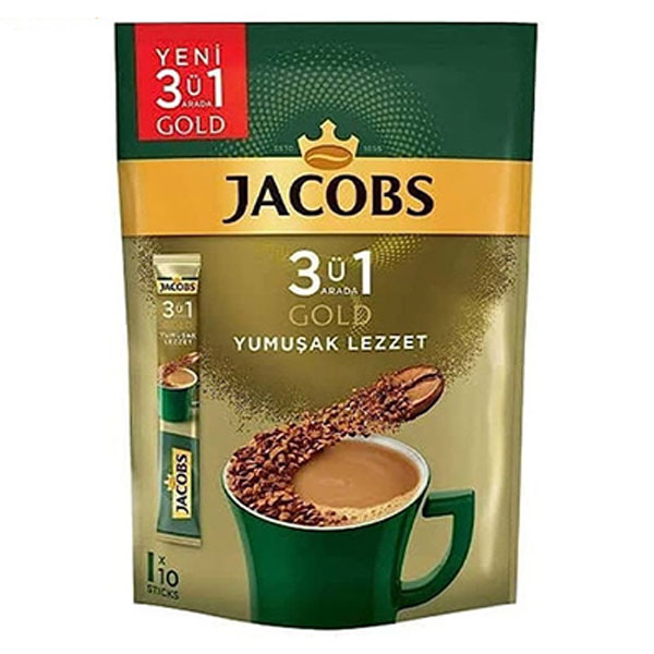 قهوه فوری جاکوبس 3 در 1 گلد یوموشاک لذت 10 عددی 18 گرمی